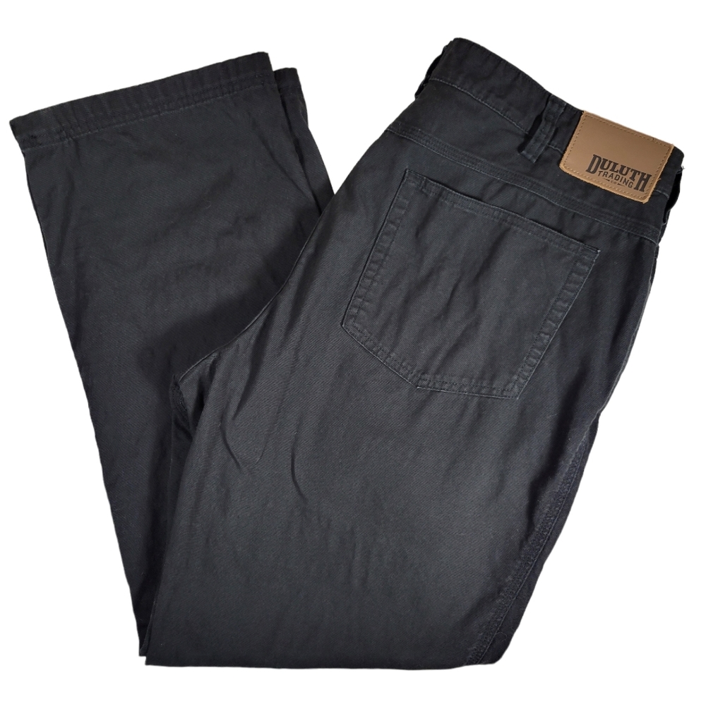 Duluth Trading Co. Flex Fire Hose Canvas Work Pants Mens 36×32 Relaxed Fit Black